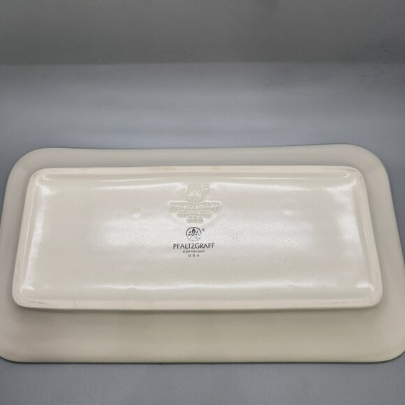 Pfaltzgraff Tea Rose Basket Weave Rectangular Bread Serving Tray Floral - Picture 7 of 7